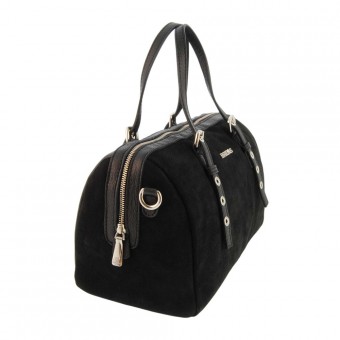 compra online bolsos piel serraje negro