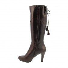 compra online botas piel caña alta tacon alto