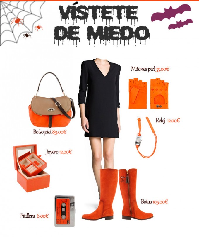 look halloween naranja y negro