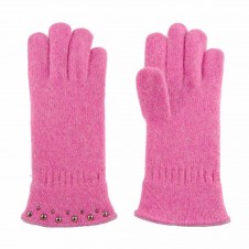 guantes de lana con tachitas fucsia