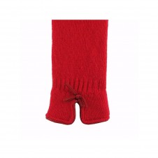 guantes de lana y lazo de piel