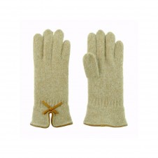 guantes de lana con lazo de piel