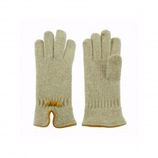 guantes lana con botones en piel