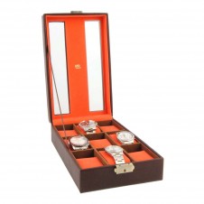 relojero para 9 relojes marron naranja