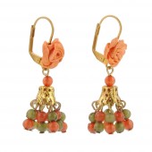 pendientes mini bolitas flor