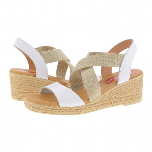Sandalias cuña piel cheap